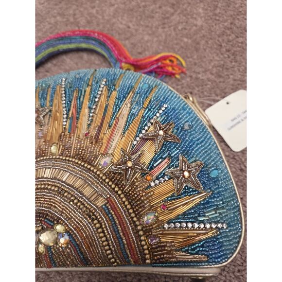 Mary Frances Sunshine & Rainbows Beaded Top Handle Bag NWT Handmade Evening Bag - Picture 2 of 11